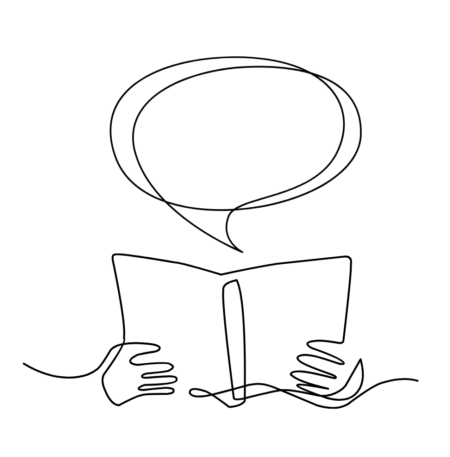 book with speech bubble